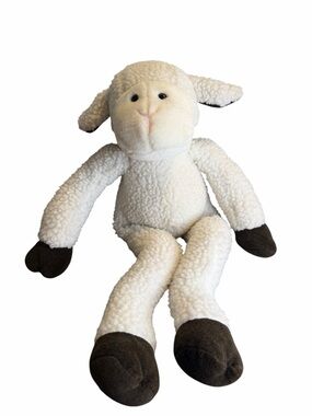 Ganz Vintage White Lamb Plush Stuffed Animal Floppy Legs Sherpa Sheep 20”